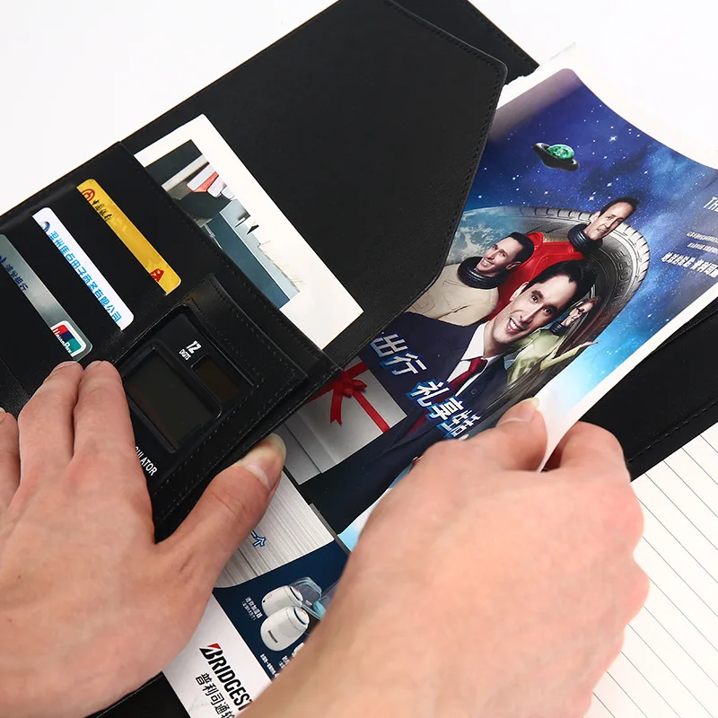 A4 PU 가죽 파일 Padfolio 폴더 클립보드 문서 정리함, 종이 필링, 비즈니스 회의 문서 폴더, 사무용품
