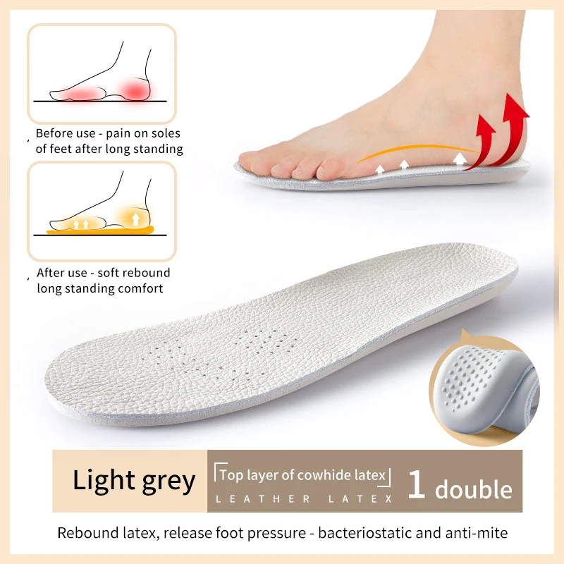 

Sport Orthopedic Insoles First Layer Cowhid Insoles For Shoes Sole Breathable Running Cushion for Sneakers Leather Shoes Insole