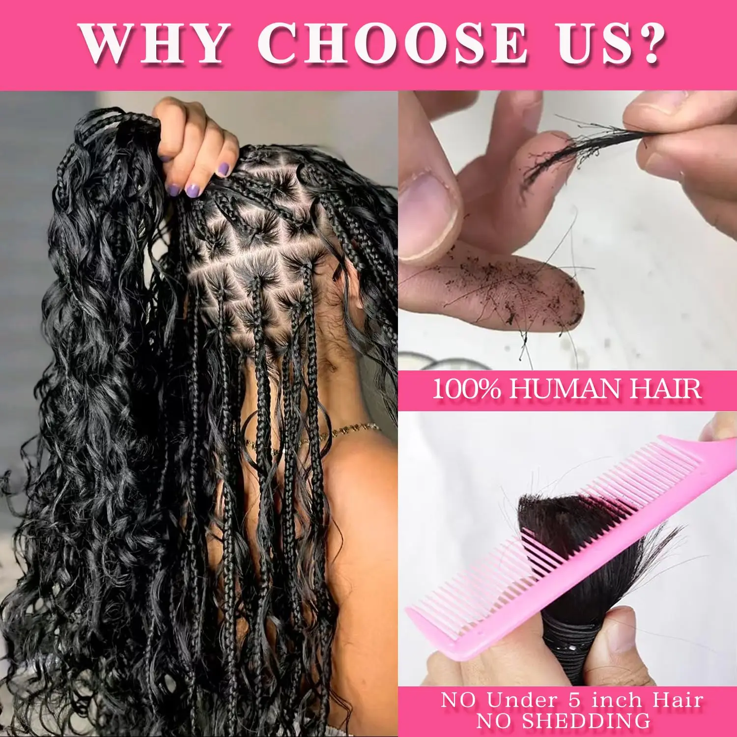 Human Braiding Hair for Boho Braids Malaika Color Deep Wave Virgin Hair