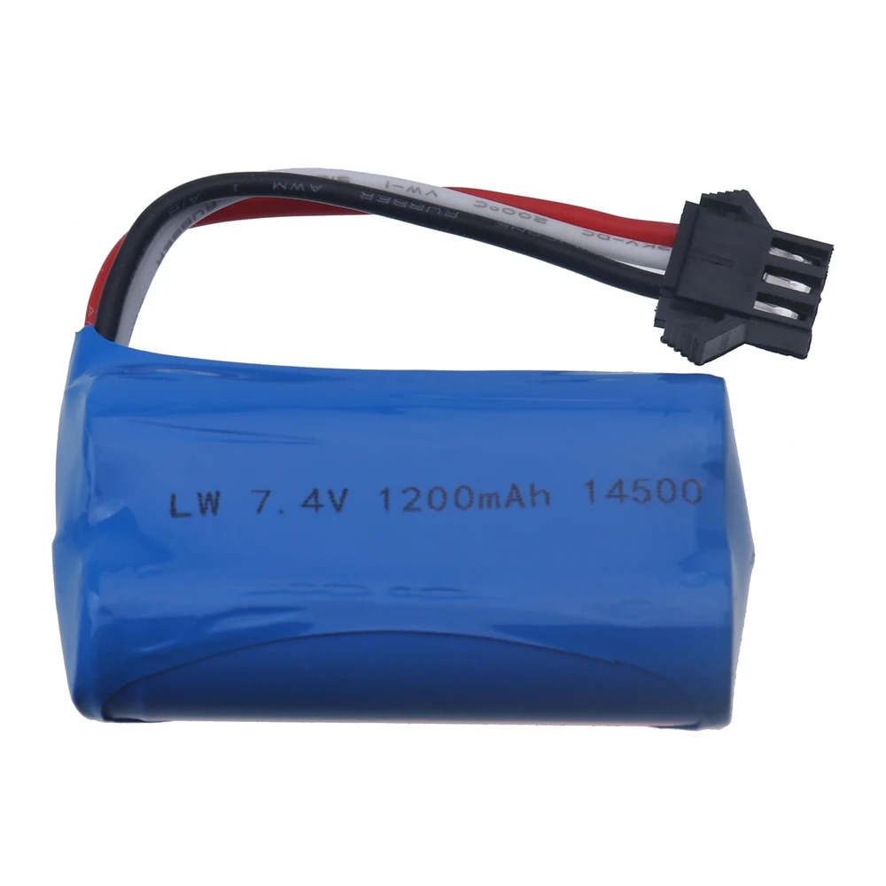 

7.4V 1200mah Li-ion Battery 14500 SM3P Plug for Electric Toys Water Bullet Gun 7.4v 2s Battery For RC toys Cars Tanks Robots