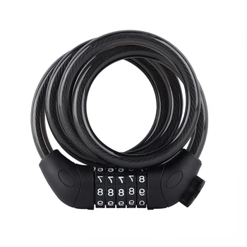 Lucchetto per bicicletta con codice a 5 cifre, 1200 mm * 12 mm, antifurto, accessorio di sicurezza per bici, cavo in acciaio, ciclismo