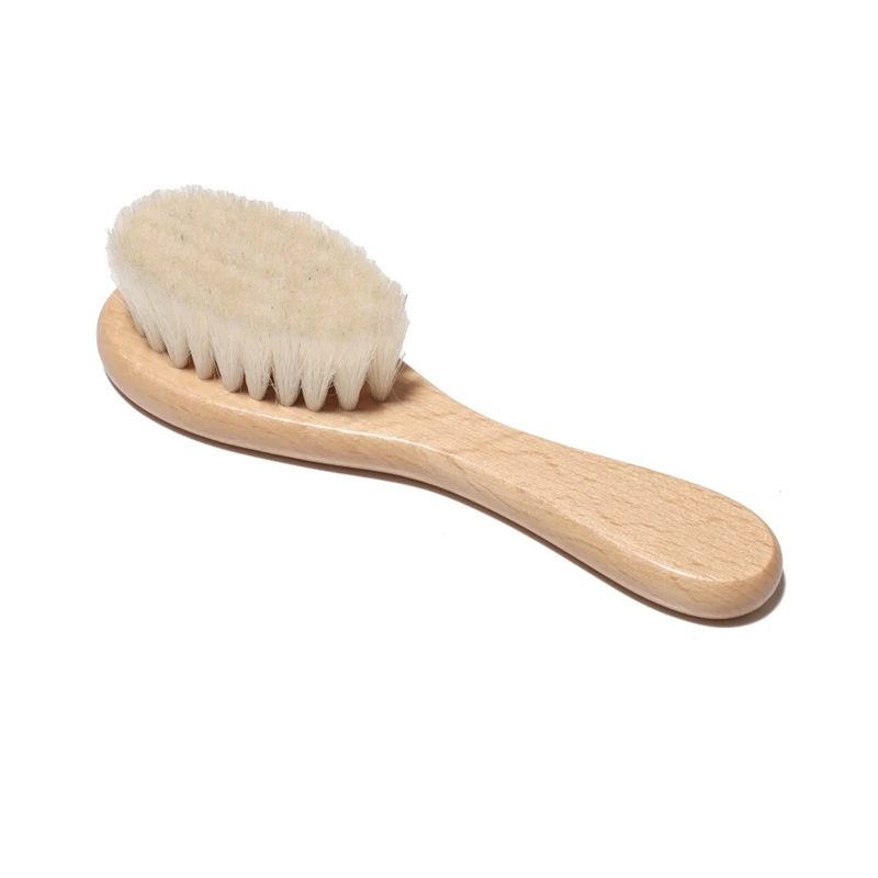 

Baby Hair Brush for Newborn Natural Wooden Hairbrush Comb with Soft Wool Bristle 203C