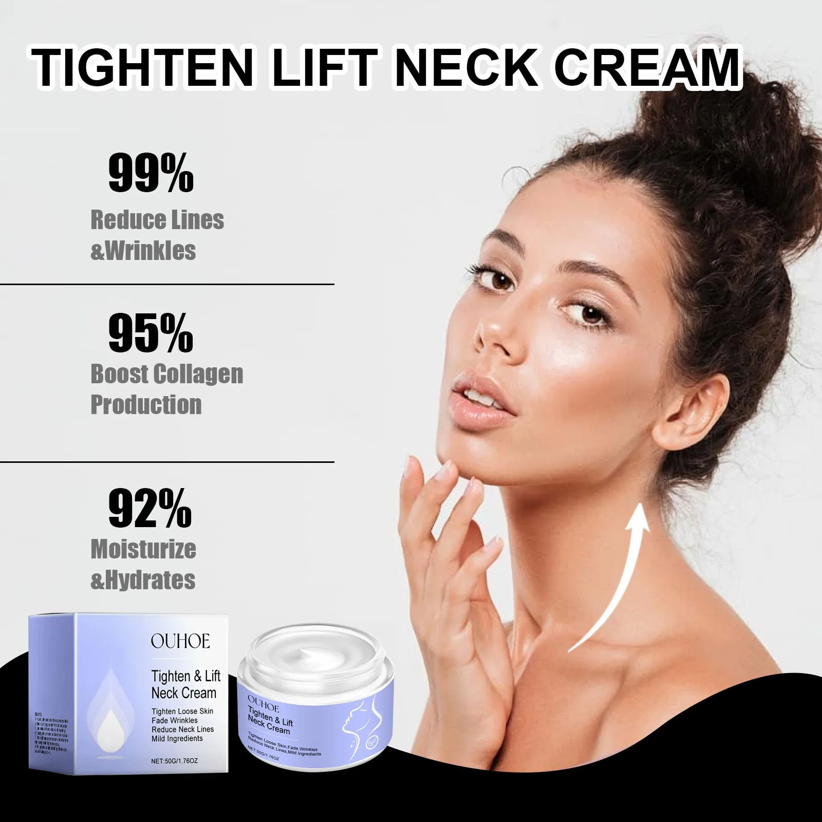 Neck cream anti fine lines tightening lifting firming eliminating double chin brightening smoothing moisturizer skin care