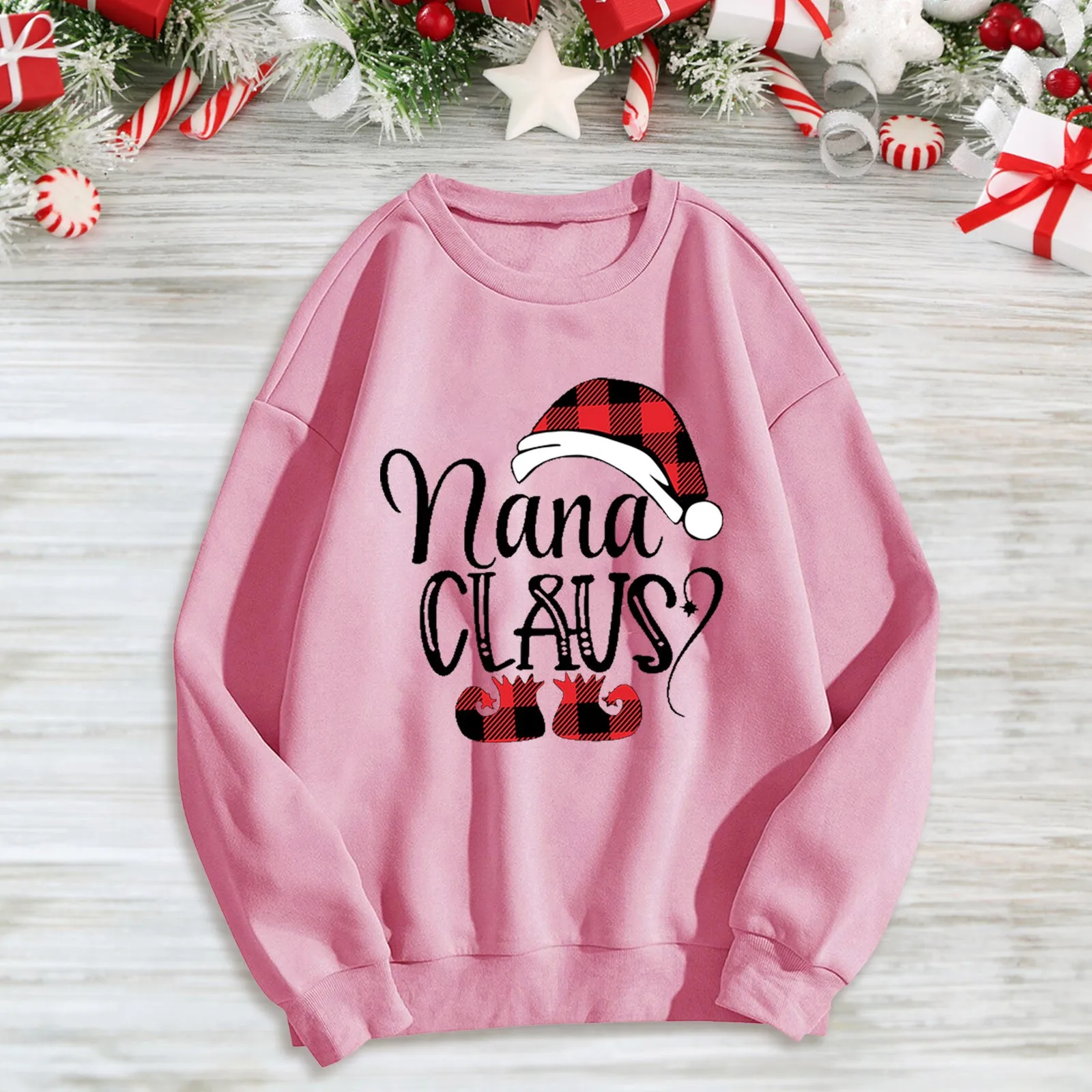 

Симпатичные Удобные футболки, женские свитшоты для женщин, женский Повседневный Рождественский топ с принтом, женские модные свитера с круглым вырезом для зимы