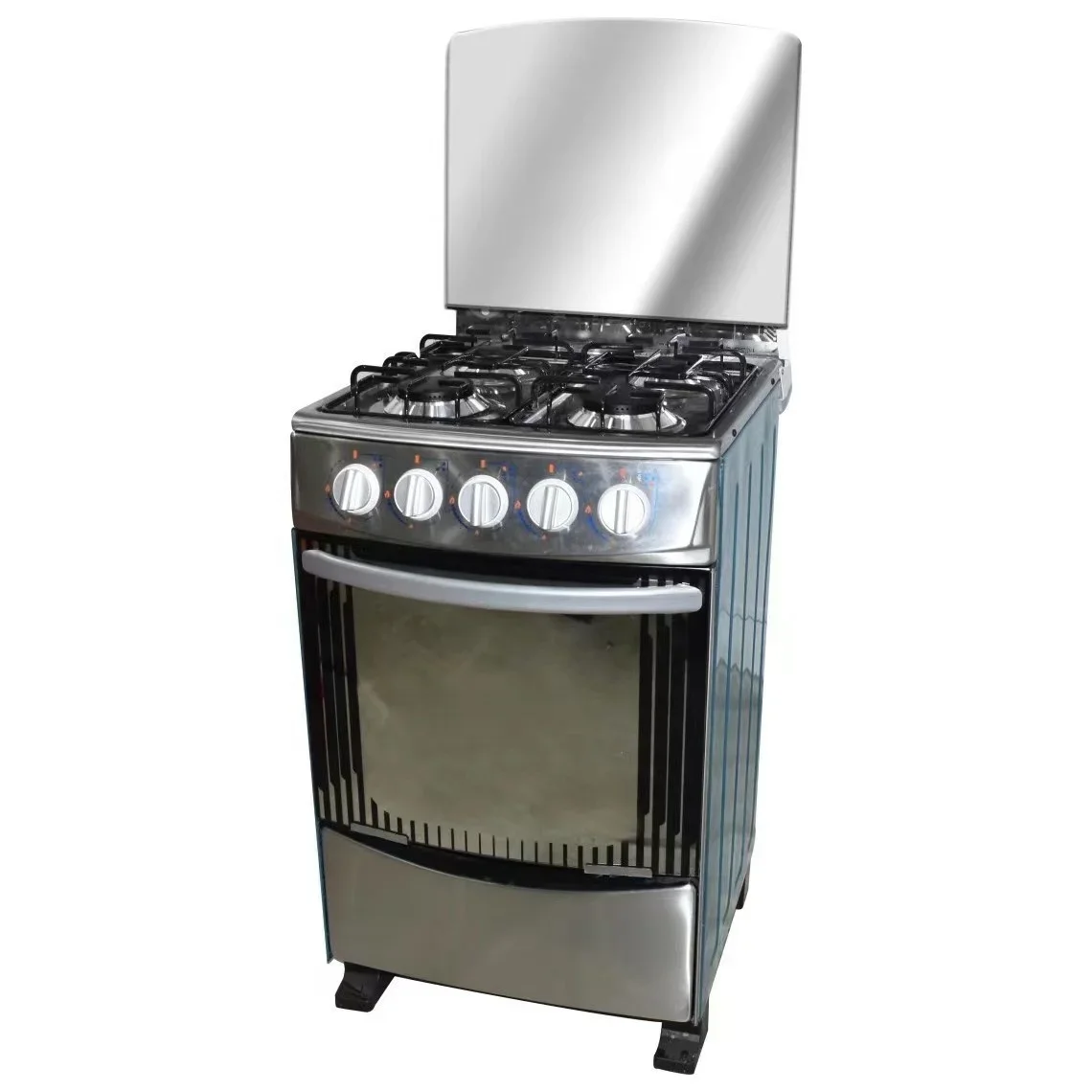 Gas Stove With Oven, Upright Connected, 6-6, 4-burner Multifunctional Integrated Oven 4