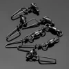 FishTrip Fishing Snap Swivels Ball Bearing Swivels with Stainless Steel Coastlock Snap Corrosion Resistant Black Nickel Coating 5