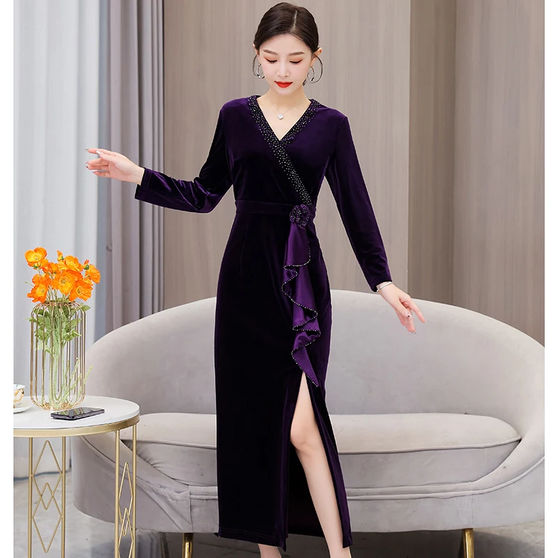 

New temperament fashion canary mother wedding dress female casual loose banquet dress high-end atmosphere