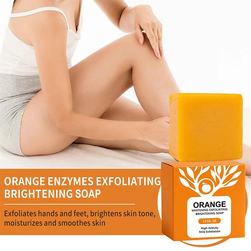 Orange Enzyme Exfoliating & Brightening Soap Bar - Gentle Cleansing and Moisturizing