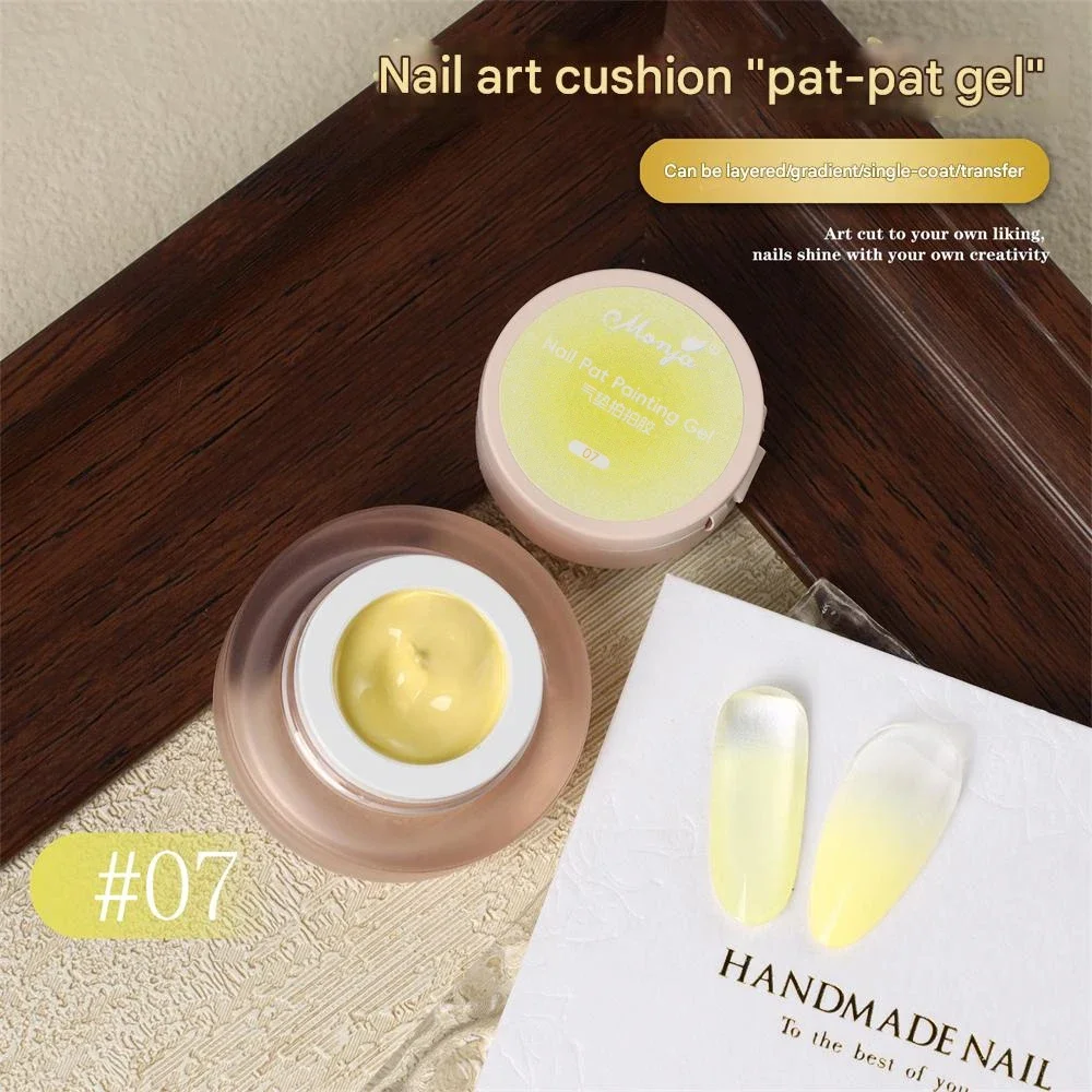 Cushion Patting Gel Polish Ombre Black White Peach Gradient Nail