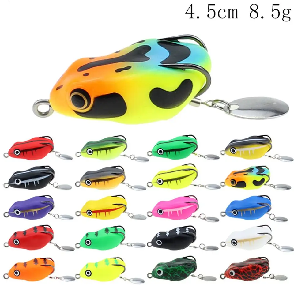 Lot De 2 Leurres Grenouille 5,5 Cm / 9 G – Flottants, Multicolores, équipement Pêche