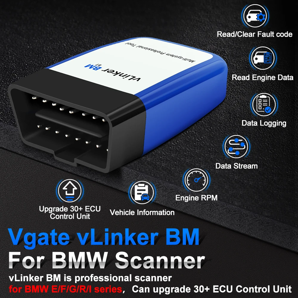 Vgate vLinker BM ELM327 For BMW Scanner Wifi Bluetooth 4.0 OBD2 OBD 2 Car Diagnostic Auto Scan Tool Bimmercode ELM 327 V1.5 V1 5 3