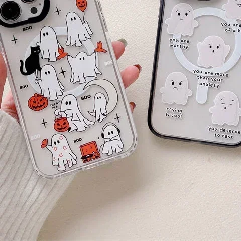 MagSafe Acrylic Ghost Phone Case Cover for IPhone 11 12 13 14 15 Pro Max Case for IPhone 15 Pro Max