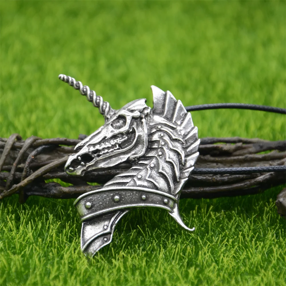 10Pcs Unicorn Pendant Viking Horse Talisman Gothic Skull Jewelry Necklace Amulet Protection Wholesale Lots Bulk Bundles