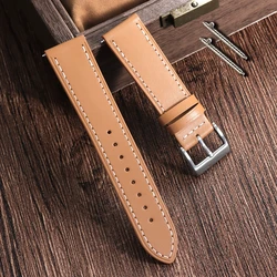 Elegant Leather Quick Release Watch Strap - Waterproof, Multi - Size Options in White, Gray & Beige - 18mm (Brown)