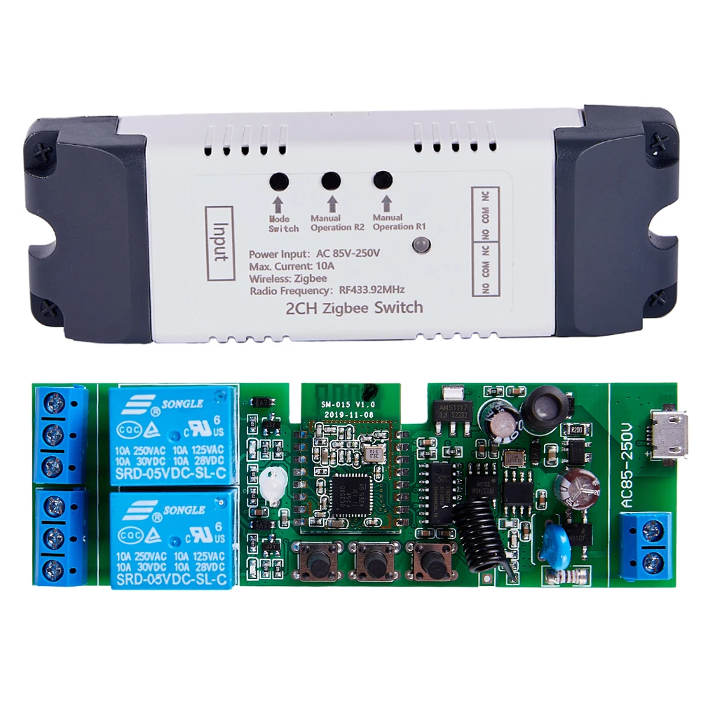 Zigbee-tuya Interruptor de Relé Inteligente Canais Rf433mhz Controle Remoto Interruptor de Luz sem Fio Wifi Vioce para Alexa Google Home - Image 3