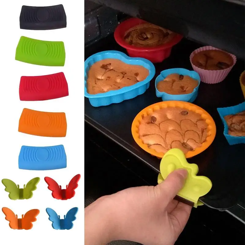 Silicone Anti-slip Magnetic Clip Butterfly Gloves Clip Casserole Ear Pan Heat Insulation Grips Anti-Hot Pot Kitchen Tool