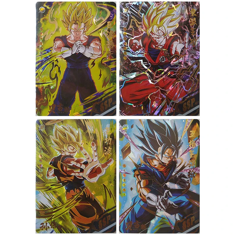 

Редкие отражения SSP из аниме «Драконий жемчуг», флэш-карты Vegetto Son игрушки Goku для мальчиков, коллекционные карты, рождественские подарки на день рождения