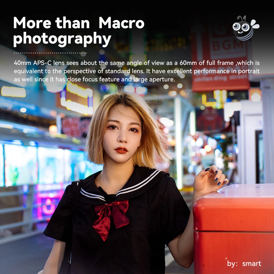 TTArtisan 40mm F2.8 APS-C 매크로 렌즈 수동 초점 ( E, 후지 XF, 캐논 M, 파나소닉, 올림푸스 M4/3, 니콘 Z, 라이카, 시그마 L 마운트 호환)