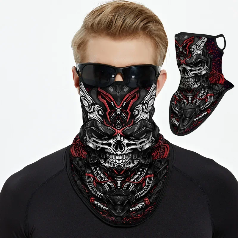 Multi-function Scarf Motorcycle Face Mask Cycling Bandana Earloops Face Balaclava Cover 3D Print Sunscreen Windproof Neck Gaiter 2