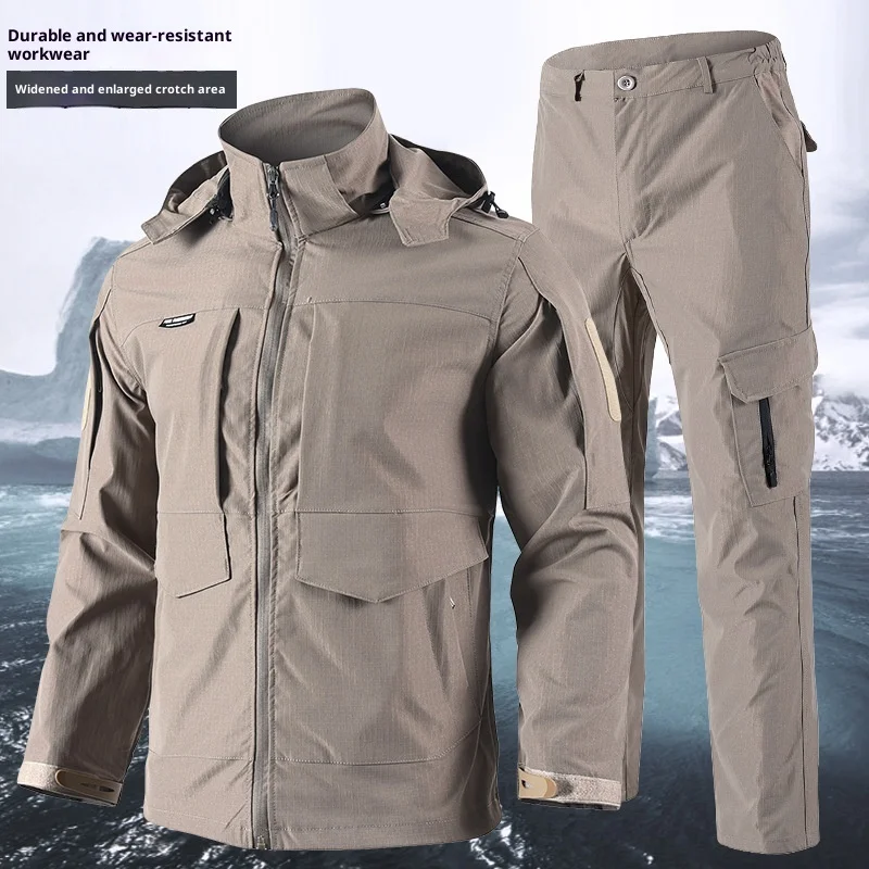 Herren Camouflage Anzug Set Frühling Herbst Militärische Ausbildung Tragen Outdoor Arbeitskleidung Atmungsaktive Mesh Kampf Arbeit Schutz Taktische – Detail 6
