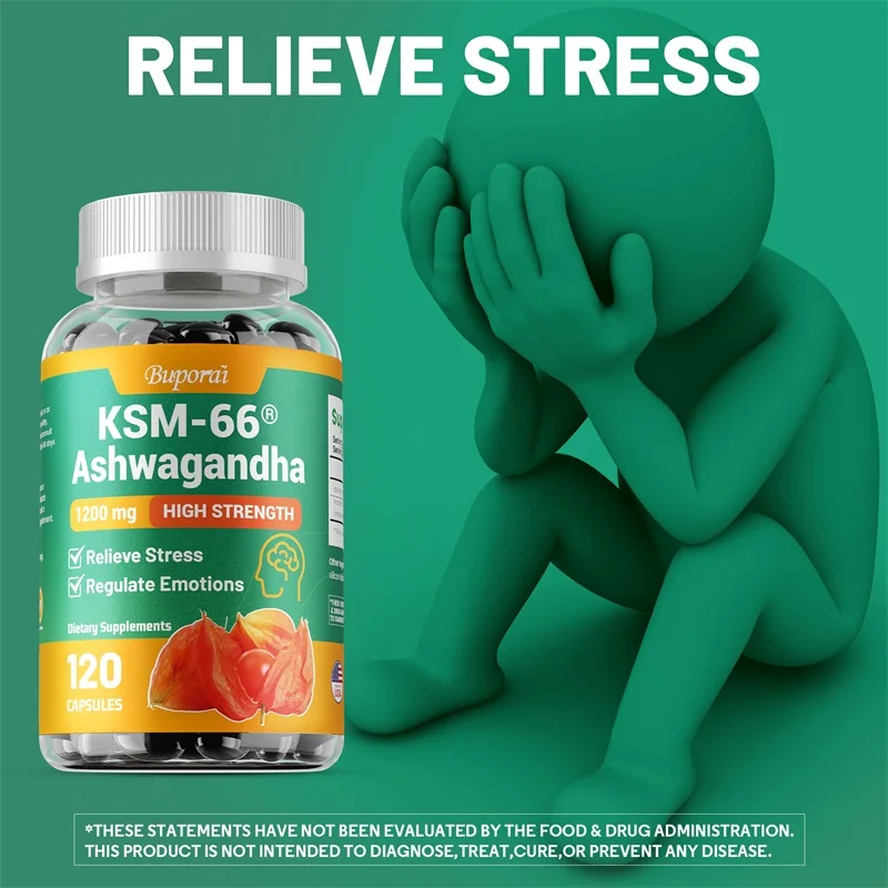 KSM-66 Ashwagandha Relieve Stress Replenish Energy and Regulate Emotions