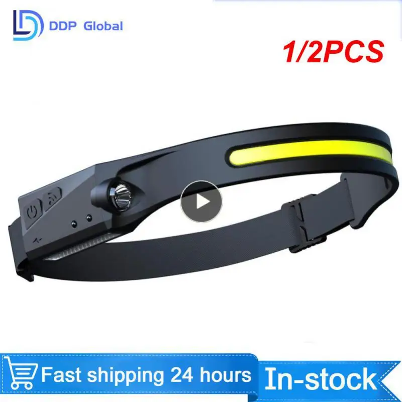 

1/2PCS NineLeaf Waterproof COB LED Head Lamp Motion Sensor Headlamp Portable Flashlight Comfortable USB Rechargeable Head
