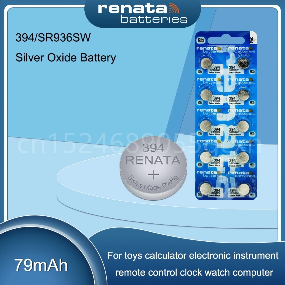 

100% Original Renata 394 SR936SW AG9 LR936 1.55V Silver Oxide Watch Battery for Scale Camera Button Coin Cell MADE IN Swiss