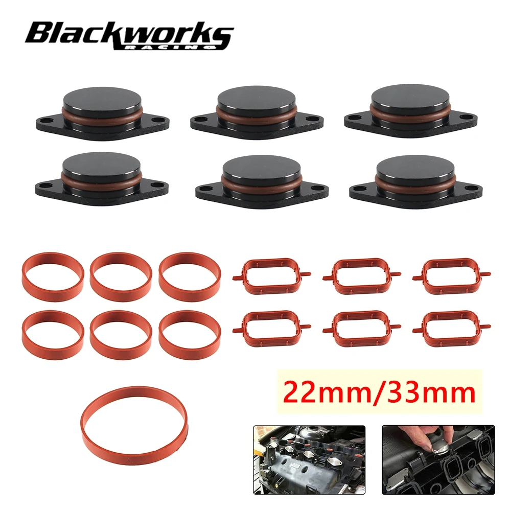 6Pcs Tourbillon Flap Blanks Réparation Supprimer Kit 22mm/33mm avec Collecteur D'admission Joint Pour BMW M47 M57 E39 E87 E90 E60 6 Cylindre