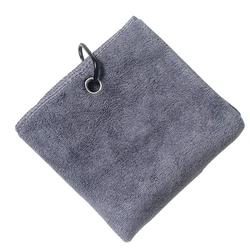 Premium Microfiber Golf Towel with Hook and Loop Fastener - Soft & Convenient Cleaning Accessory in Multiple Colors (Grey)