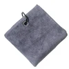 Microfiber Golf Towel 40X40cm Golf Towel Hook and Loop Fastener The Convenient Golf Cleaning Towel Black Grey Blue White New 4