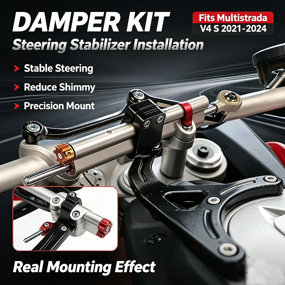 Per Ducati Multistrada V4 S 2021-2024 MULTISTRADA V4 RS Pikes Peak: Staffa per Ammortizzatore di Sterzo Moto con