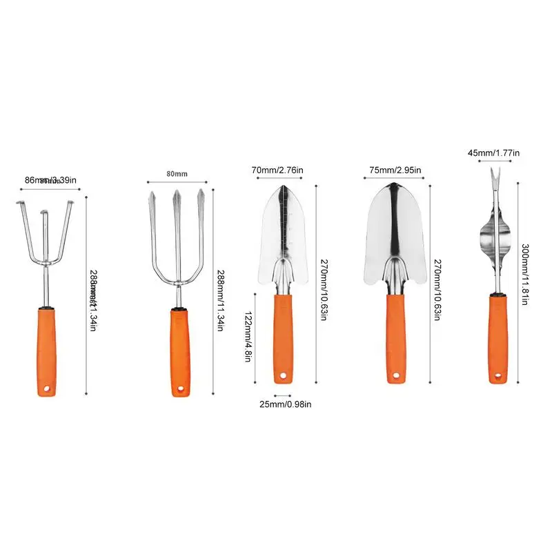 Gardening Tool Set Plant Garden Tool Stainless Steel Floral Gardening Kit Portable Floral Garden Hand Tool Kits For Loosening 5