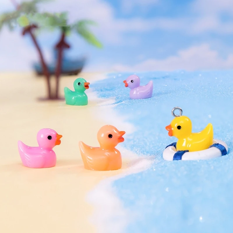 150 Mini Patos De Resina Brillantes - 10 Colores, Para Manualidades, Decoración De Macetas Y Miniaturas