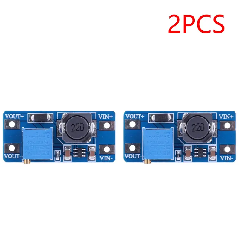 2pcs MT3608 Adjustable Boost Module DC-DC Step Up Converter Module 2A Max 2V-24V To 5V 9V 12V 28V Booster Power Supply Board image 4