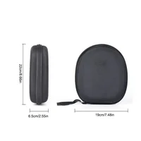 Headphone Carrying Case Shockproof Headset Pouch Capacity Handheld Earphone Container Company Travel Supplies Black 6