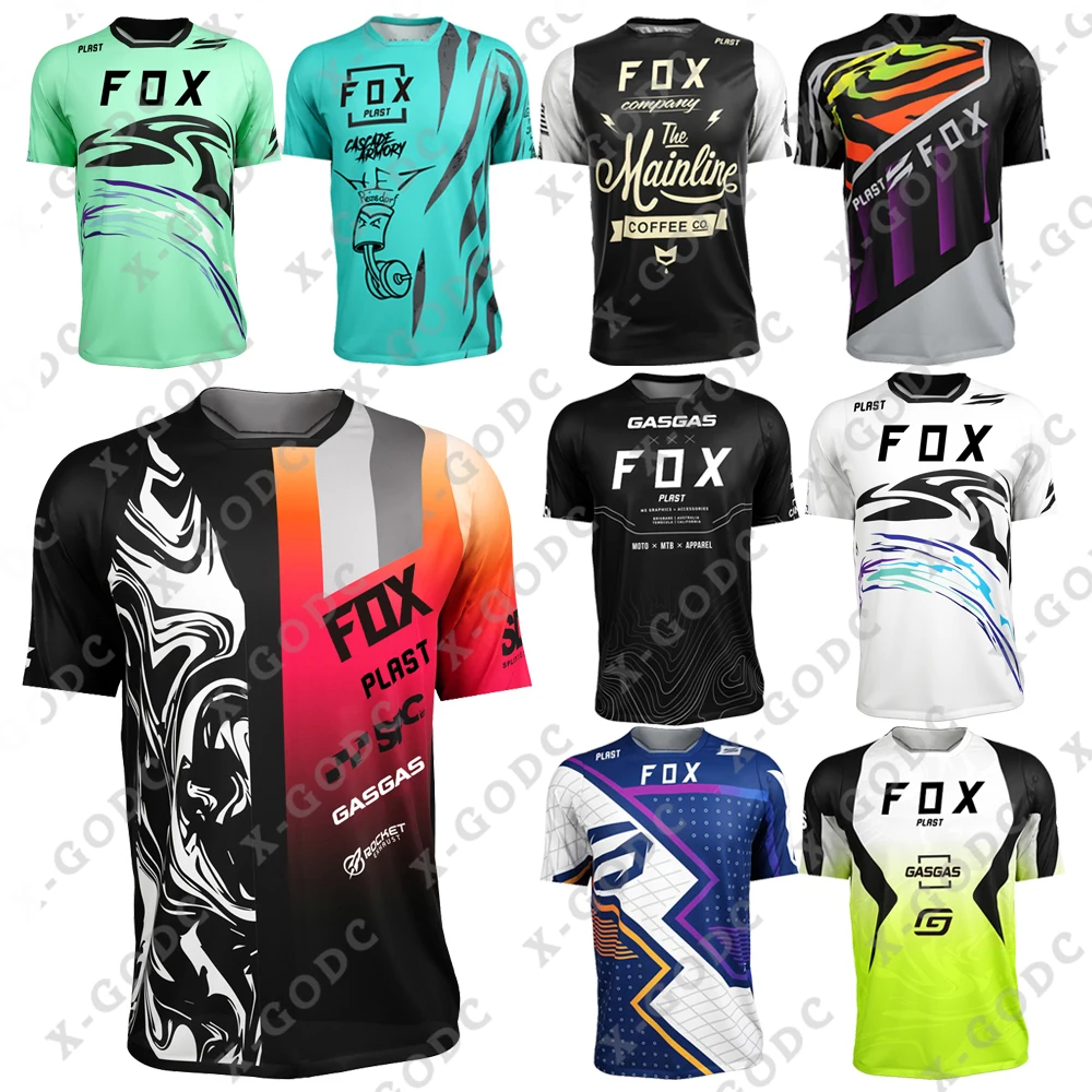 2023 Foxplast Downhill Jersey Mountain Bike MTB Shirts Offroad DH
