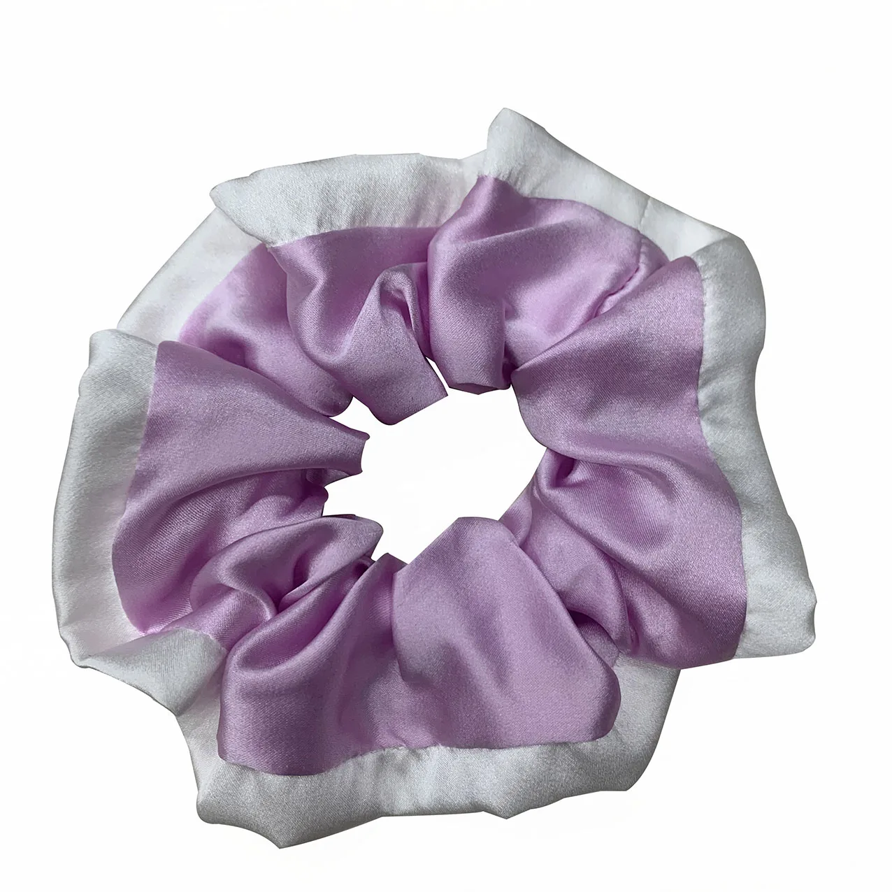 

100% Mulberry Silk White Crimped Solid Colour Elasticated Hair Bands Silk Scrunchies Accessories for Women No Damage