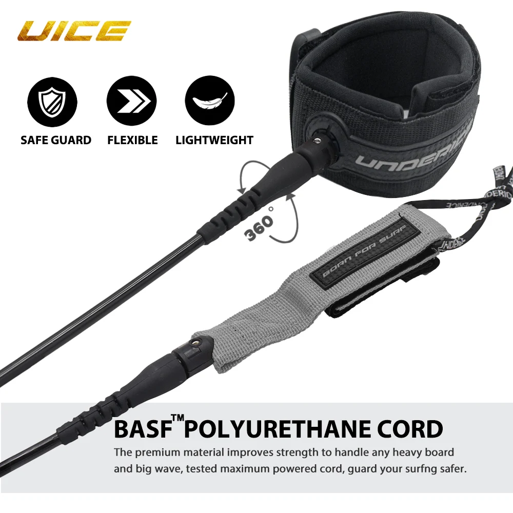 Premium Surfboard Leash: Durable TPU & Stainless Steel