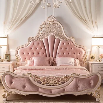 French Style Double Bed Elegant Pretty Pink Princess 1