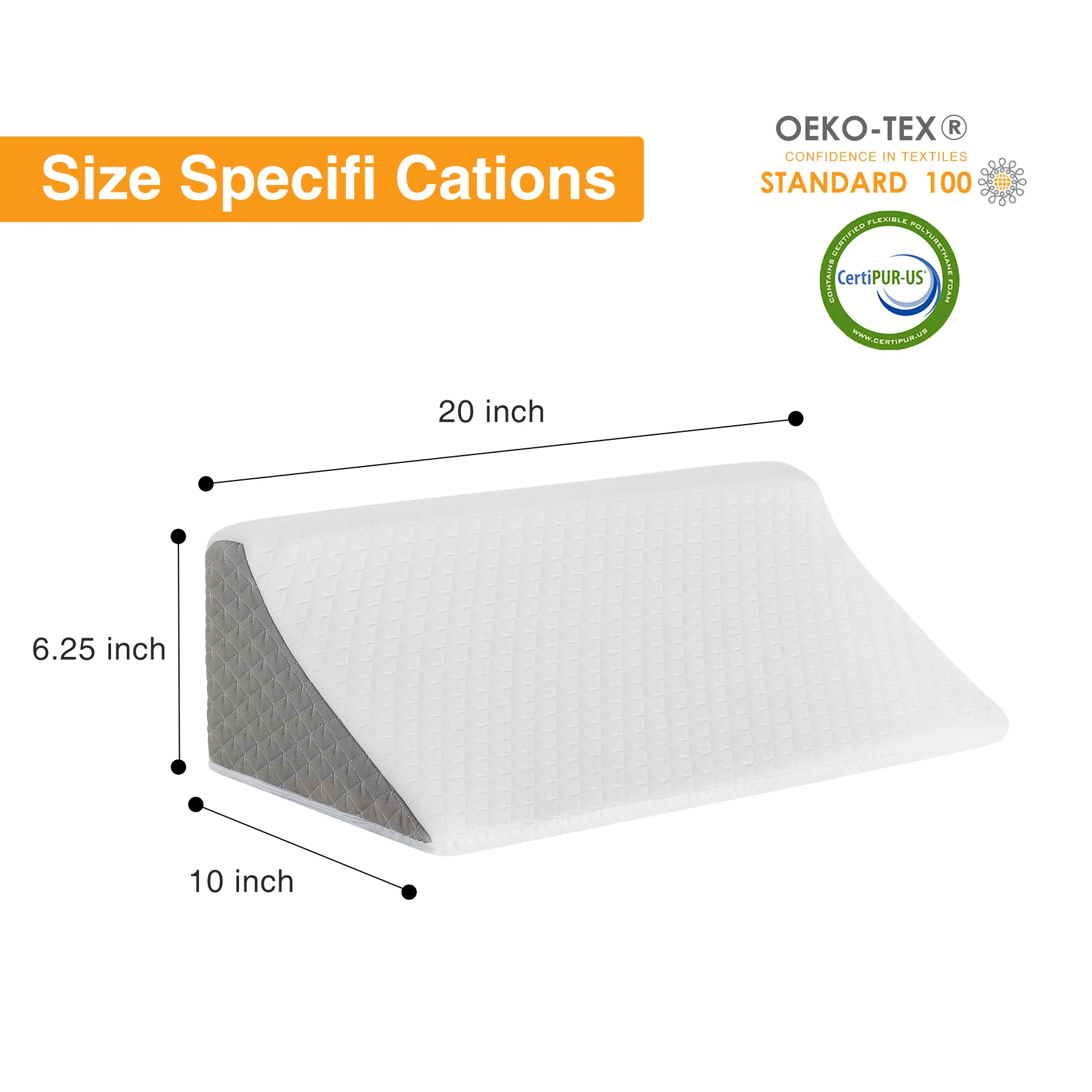 Memory Foam Wedge Pillow For Side Sleepers - Post-Surgery Recovery, Back Pain Relief, Pregnancy Support, Bedding Accessory With 4
