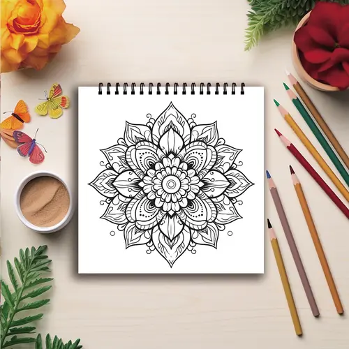 Coloring Book - 7.87x 7.87 inches 32 pages mandala coloring book - perfect for soothing, doodling, holiday parties - Image 4
