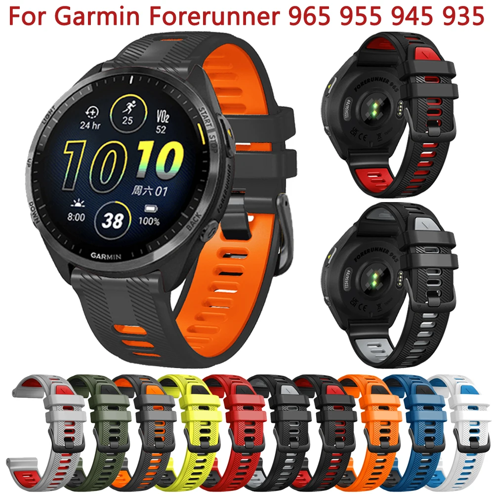 

22mm Replacement Original Band For Garmin Forerunner 965 955 945 935 Official Strap Silicone Sports Quickfit Wristbands Bracelet