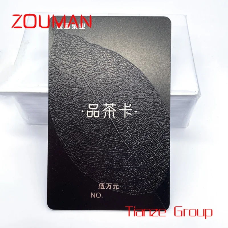

Custom , Customized high-grade plastic business card PVC black embossed VIP membership card