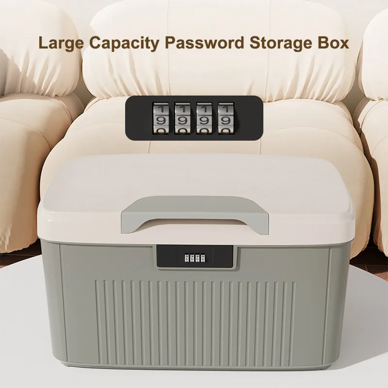 Portable Four Digit Password Lock Safe Box Household Cash Jewelry Privacy Security Storage Box Passport Medicine Organizer Case