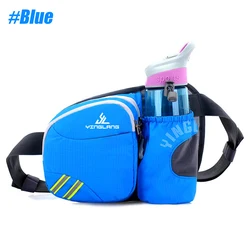 Versatile Fanny Pack with Water Bottle Holder - Multi - Pocket, Large Capacity Waist Bag for Travel, Running, and Hiking (Blue)