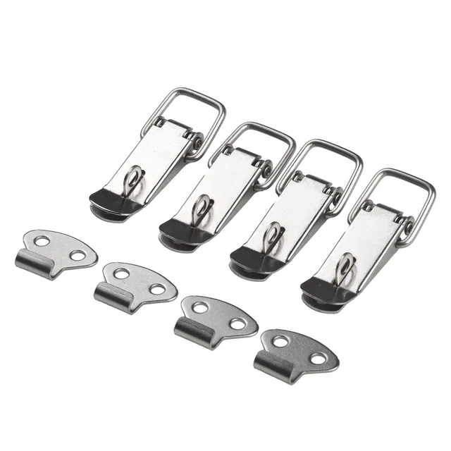 PATIKIL Spring Loaded Small Butterfly Twist Latch 2"x1.5", 4 Pack Steel Twist Latch And Keeper Toggle Clamp Metal Hardware For Case Box Chest Closure, Black - View #5