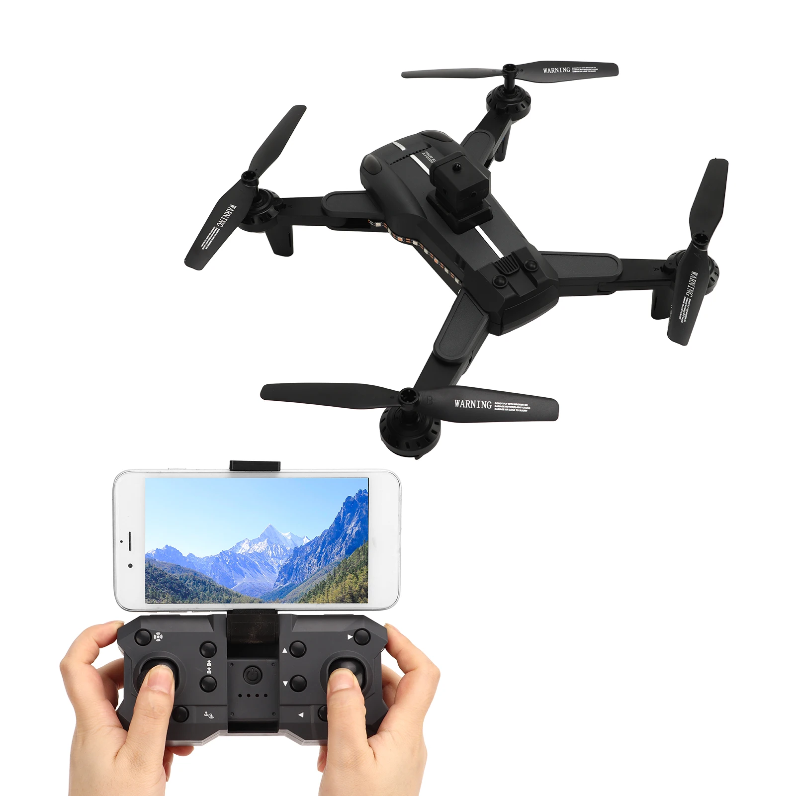 Foldable Drone 4K HD Dual Camera 50x Zoom WiFi Intelligent Obstacle Avoidance RC Quadcopter with LED Light for Adults Kids