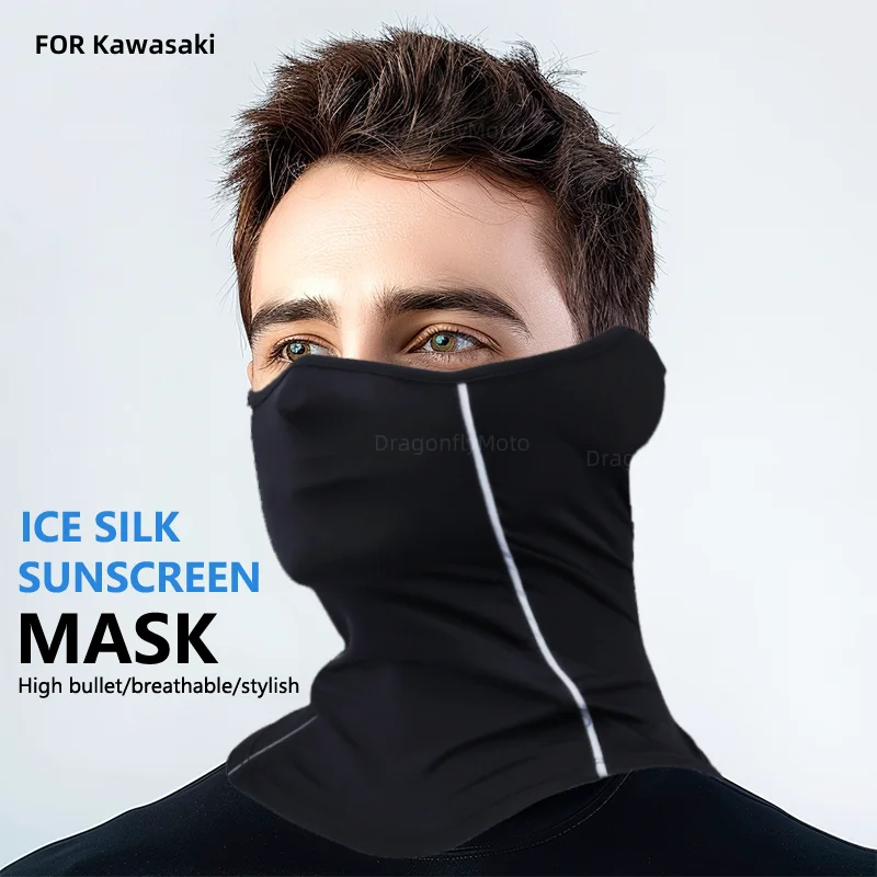 

For Kawasaki Z 1000SX z1000 SX 2013-2023 with Z1000SX Motorcycle Reflective Nigh Riding Half Face Mask Summer Ice Silk Sunscreen