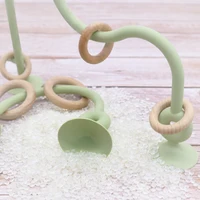 New Kids Wood Ring Soft Silicone Teether Toy Infant Teething Chewing Toy Baby Accessories Newborn Photography Baby Toys 4