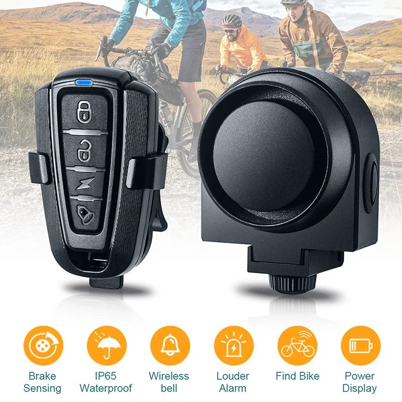 Enhanced Bike and Motorcycle Alarm Security System with Vibration Motion Sensor and Rechargeable Alert Device